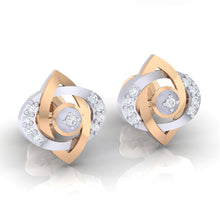 Load image into Gallery viewer, 18Kt rose gold real diamond earring by diamtrendz
