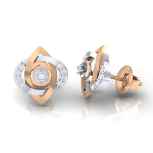 Load image into Gallery viewer, 18Kt rose gold real diamond earring by diamtrendz
