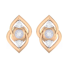 Load image into Gallery viewer, 18Kt rose gold real diamond earring by diamtrendz
