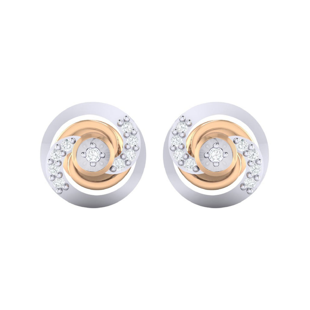 18Kt rose gold real diamond earring by diamtrendz