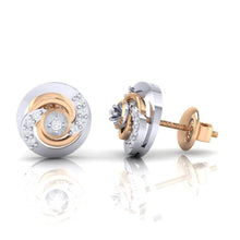 Load image into Gallery viewer, 18Kt rose gold real diamond earring by diamtrendz
