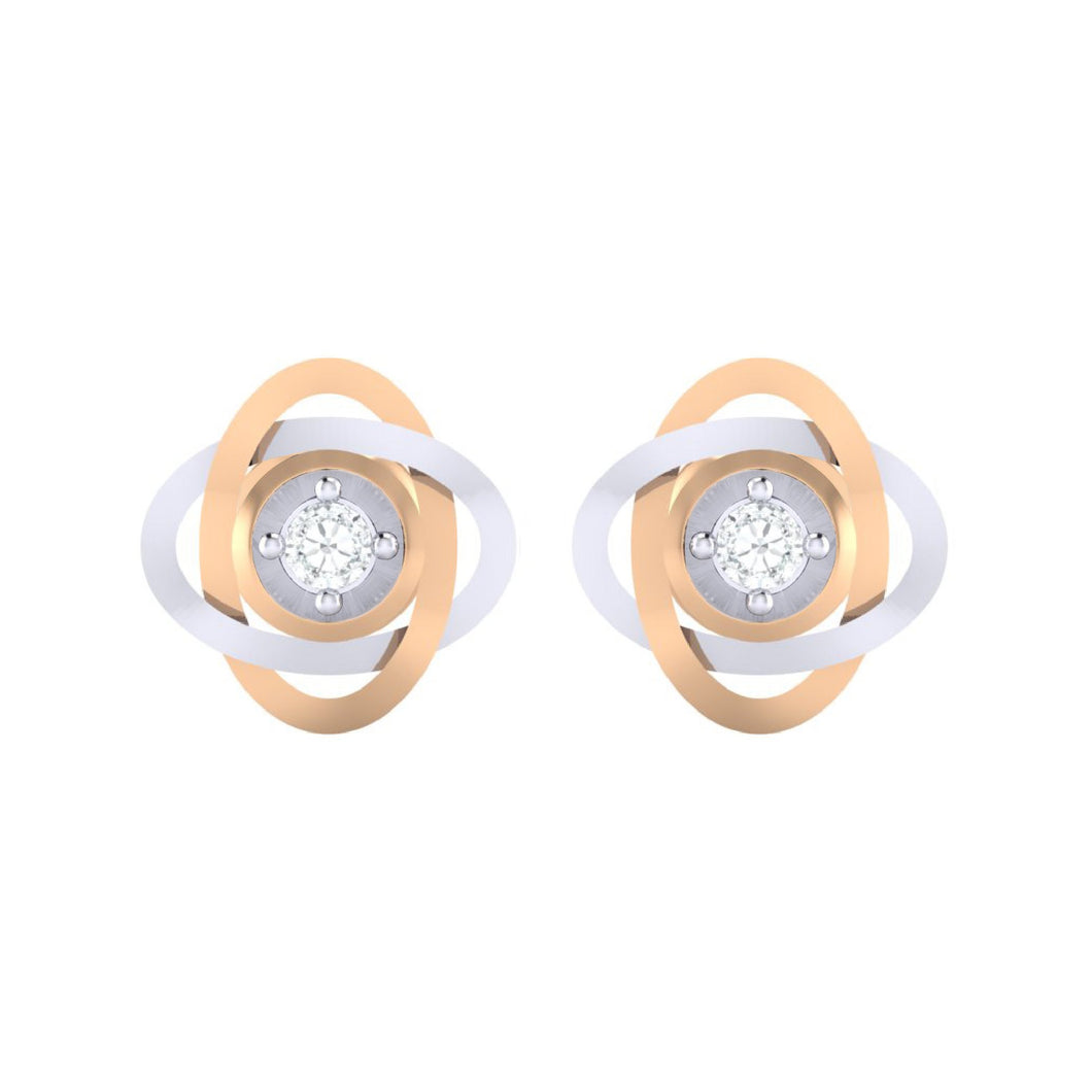 18Kt rose gold real diamond earring by diamtrendz