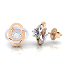 Load image into Gallery viewer, 18Kt rose gold real diamond earring by diamtrendz
