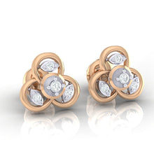 Load image into Gallery viewer, 18Kt rose gold real diamond earring by diamtrendz
