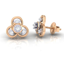 Load image into Gallery viewer, 18Kt rose gold real diamond earring by diamtrendz
