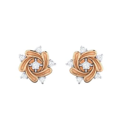 18Kt rose gold real diamond earring 11(2) by diamtrendz