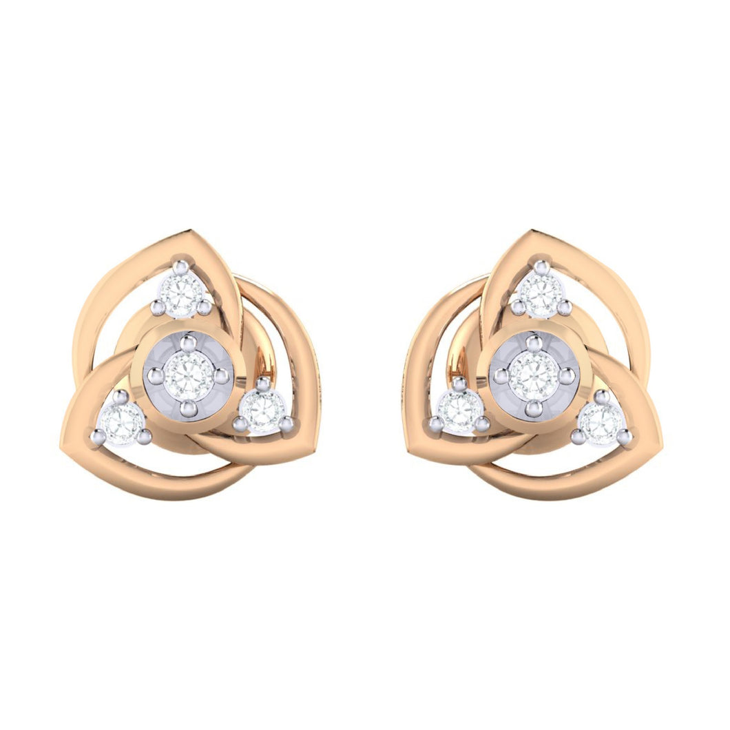 18Kt rose gold real diamond earring by diamtrendz