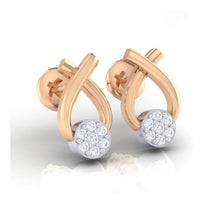 Load image into Gallery viewer, 18Kt rose gold real diamond earring by diamtrendz
