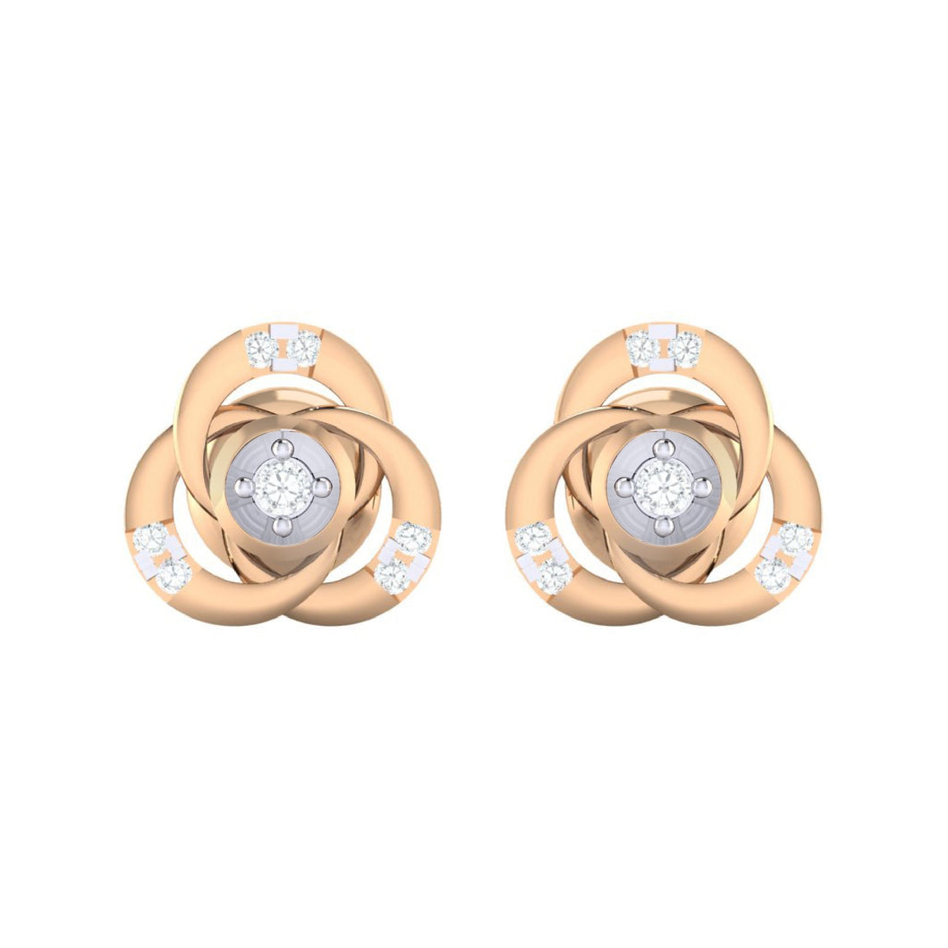 18Kt rose gold real diamond earring by diamtrendz