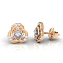 Load image into Gallery viewer, 18Kt rose gold real diamond earring by diamtrendz
