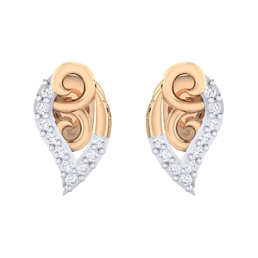 18Kt rose gold real diamond earring by diamtrendz