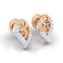 Load image into Gallery viewer, 18Kt rose gold real diamond earring by diamtrendz
