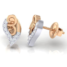 Load image into Gallery viewer, 18Kt rose gold real diamond earring by diamtrendz

