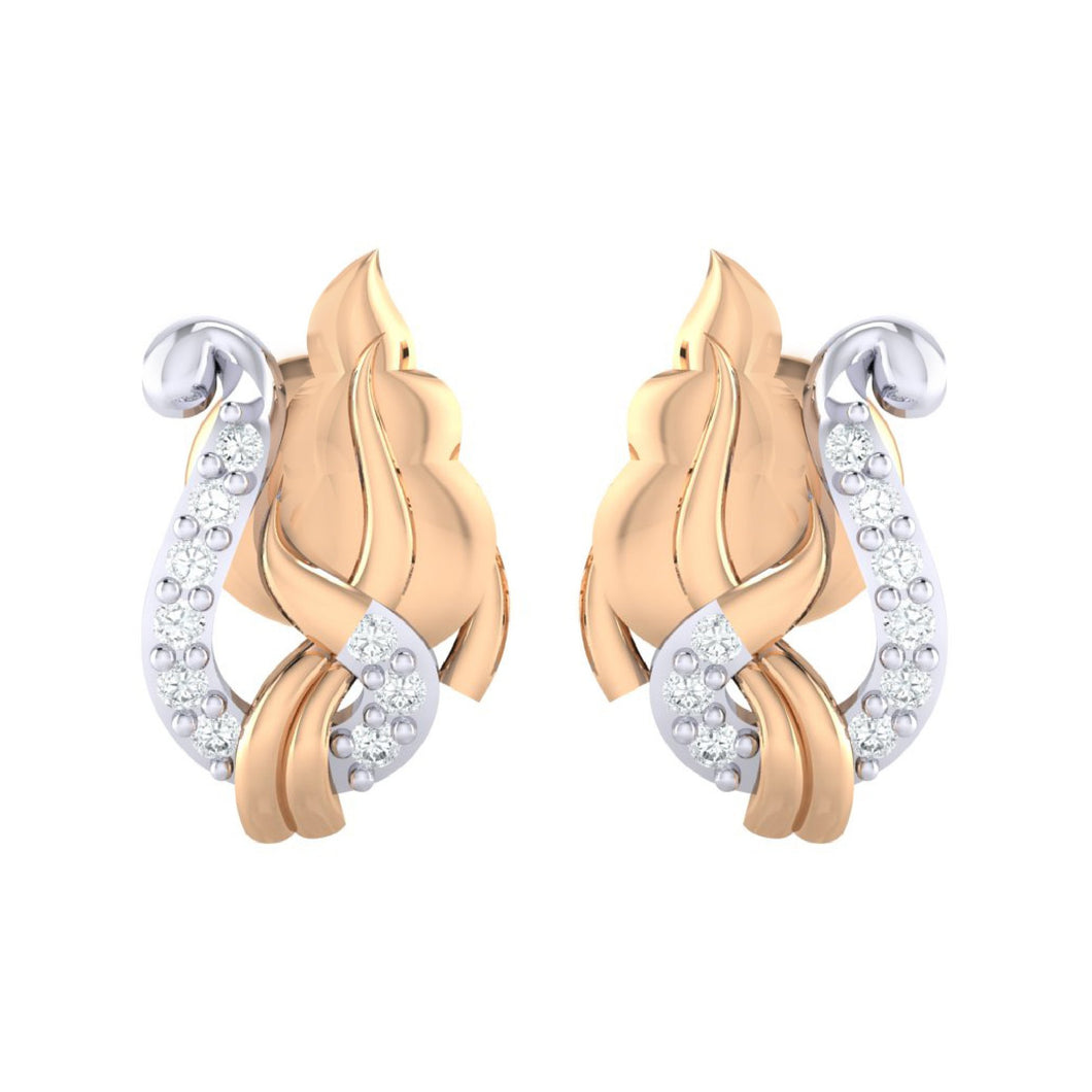 18Kt rose gold real diamond earring by diamtrendz