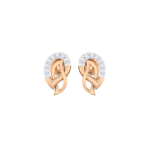 18Kt rose gold real diamond earring 12(2) by diamtrendz