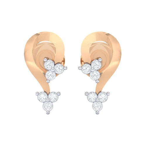 18Kt rose gold real diamond earring by diamtrendz