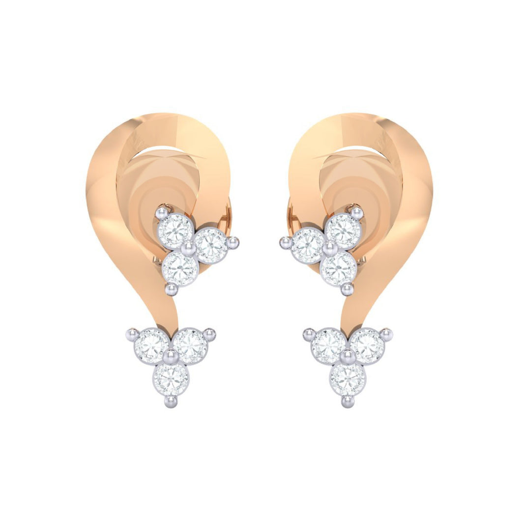 18Kt rose gold real diamond earring by diamtrendz