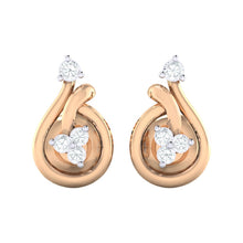 Load image into Gallery viewer, 18Kt rose gold real diamond earring by diamtrendz
