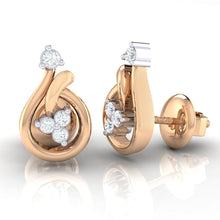 Load image into Gallery viewer, 18Kt rose gold real diamond earring by diamtrendz
