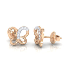 Load image into Gallery viewer, 18Kt rose gold real diamond earring 14(3) by diamtrendz
