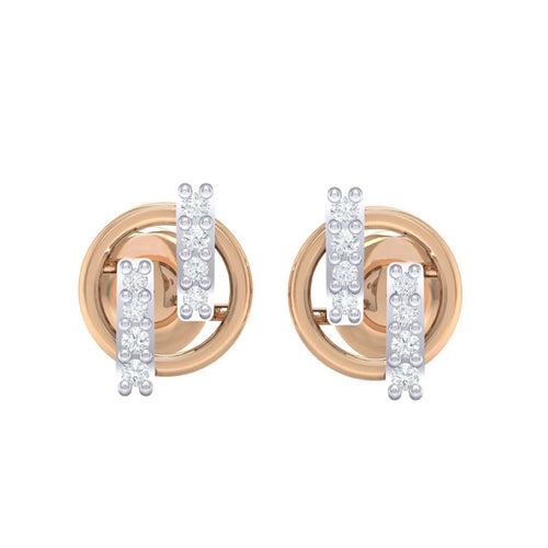 18Kt rose gold real diamond earring 15(2) by diamtrendz