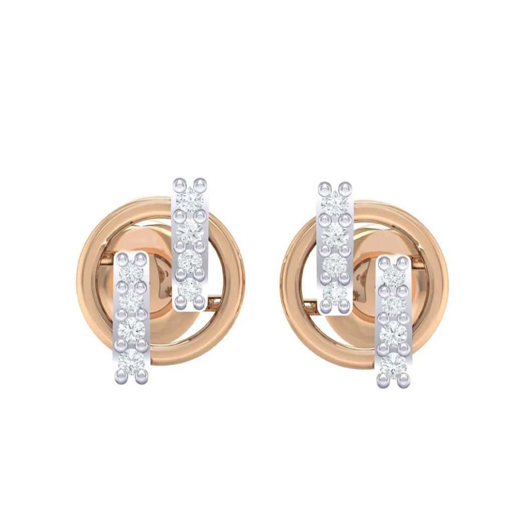 18Kt rose gold real diamond earring 15(2) by diamtrendz