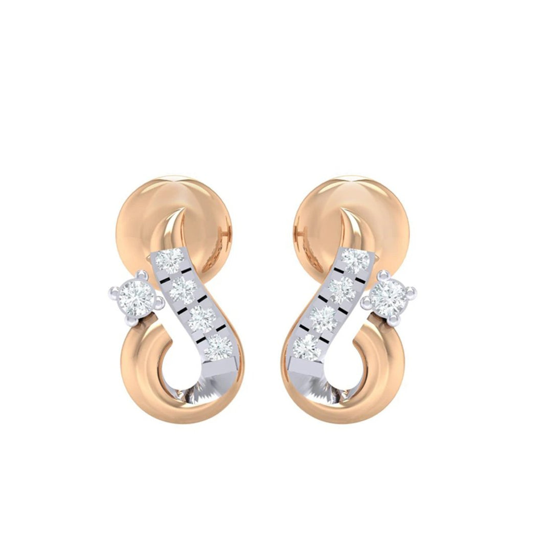 18Kt rose gold real diamond earring 16(2) by diamtrendz
