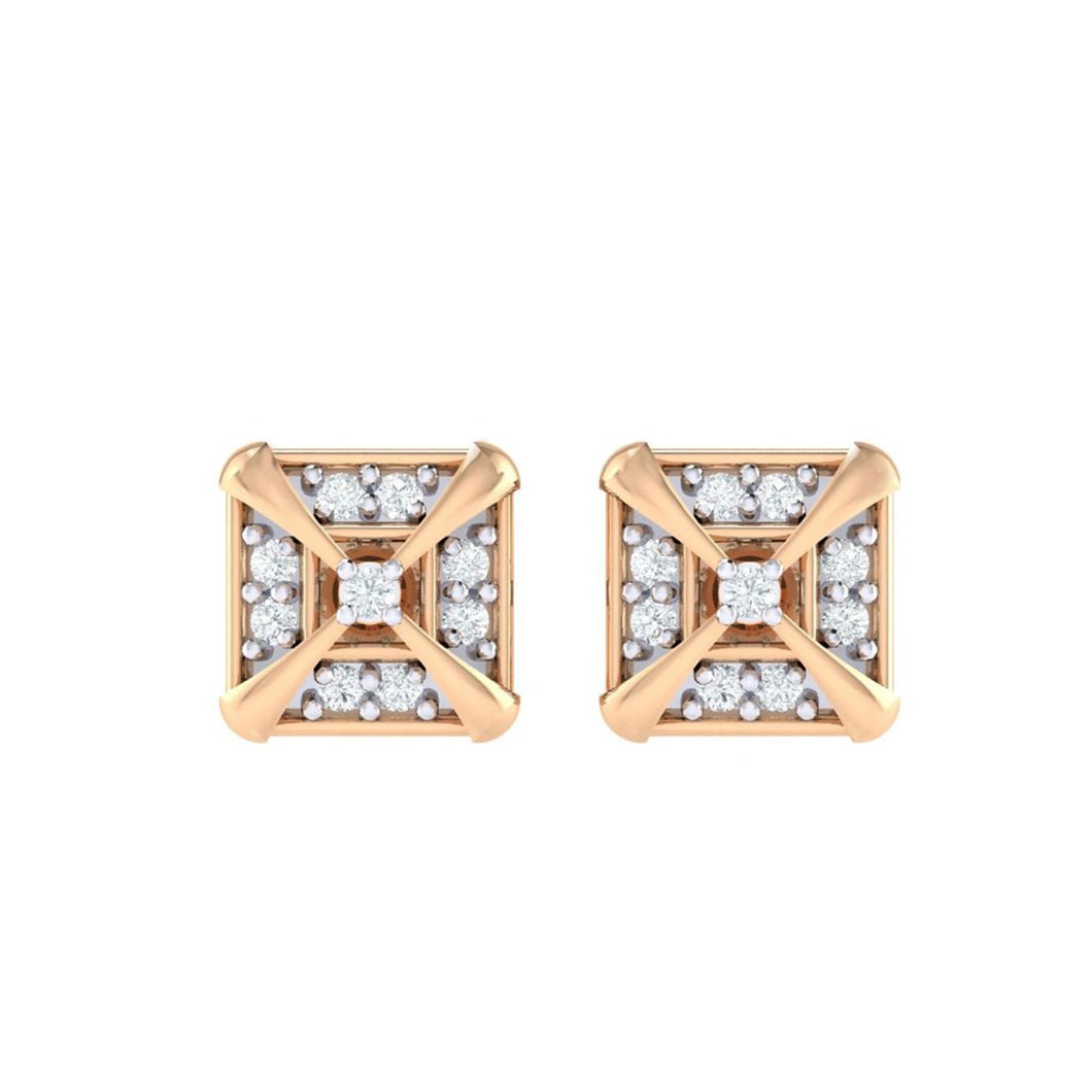18Kt rose gold real diamond earring 17(2) by diamtrendz