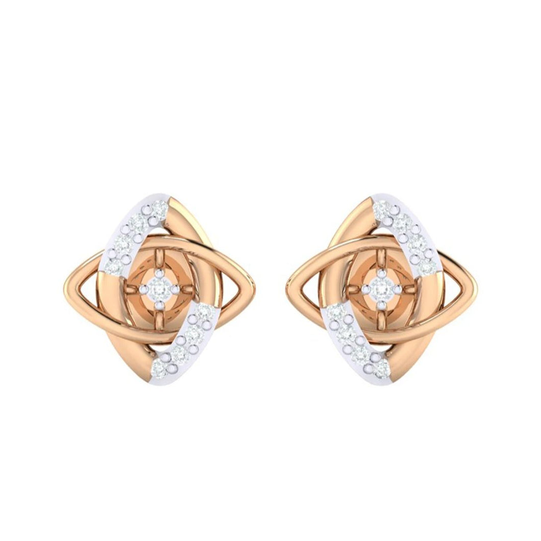 18Kt rose gold real diamond earring 19(2) by diamtrendz
