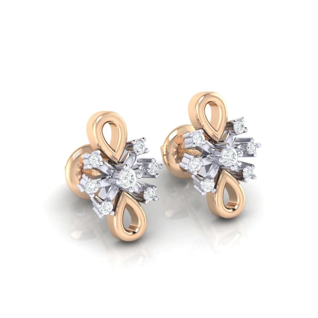 18Kt rose gold real diamond earring 20(1) by diamtrendz