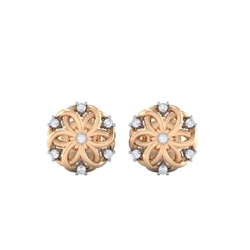 18Kt rose gold real diamond earring 22(2) by diamtrendz