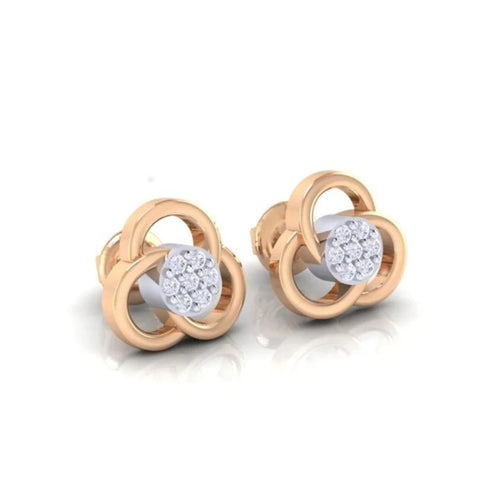 18Kt rose gold real diamond earring 23(1) by diamtrendz