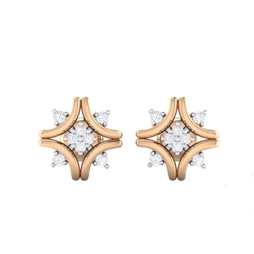 18Kt rose gold real diamond earring 24(2) by diamtrendz