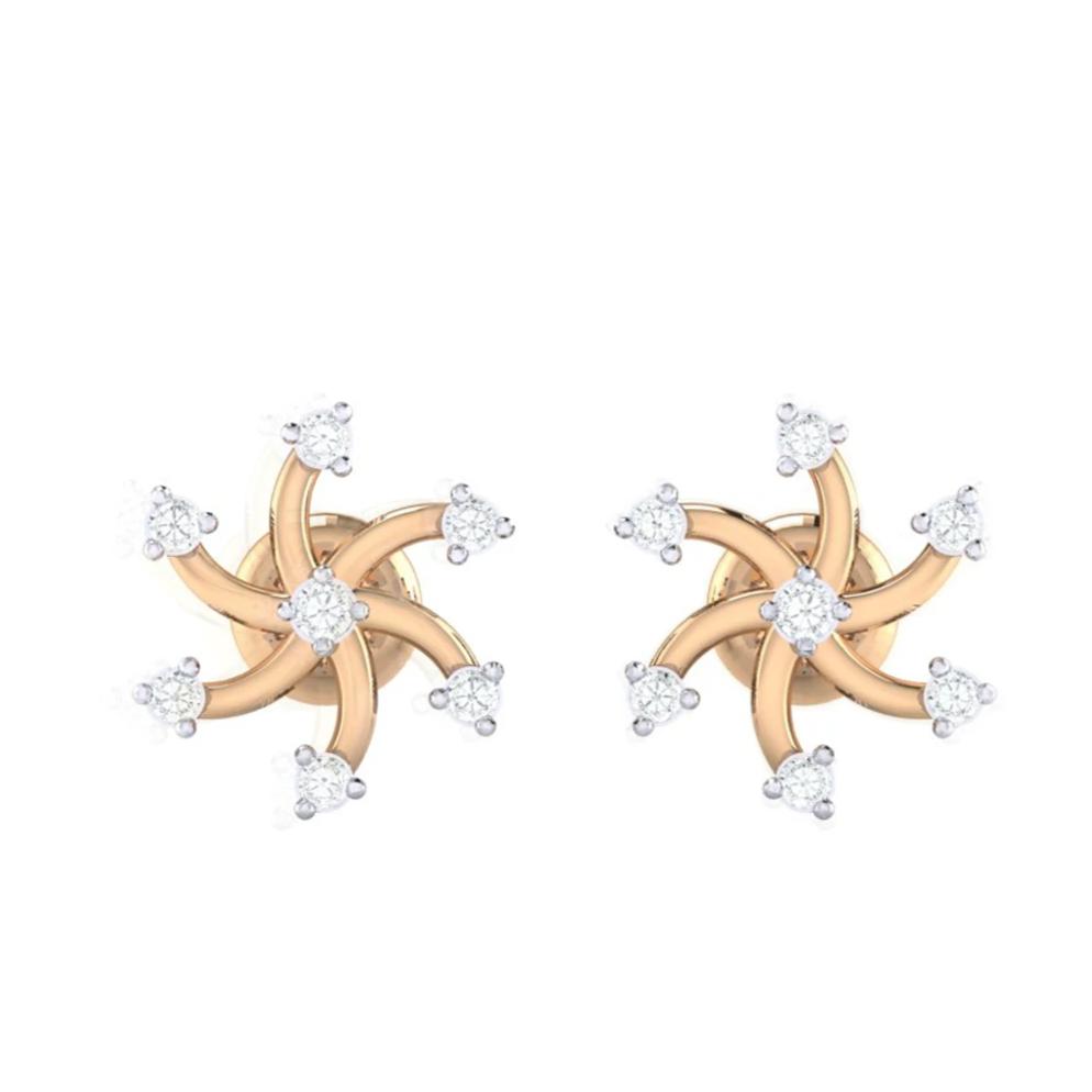 18Kt rose gold real diamond earring 25(2) by diamtrendz