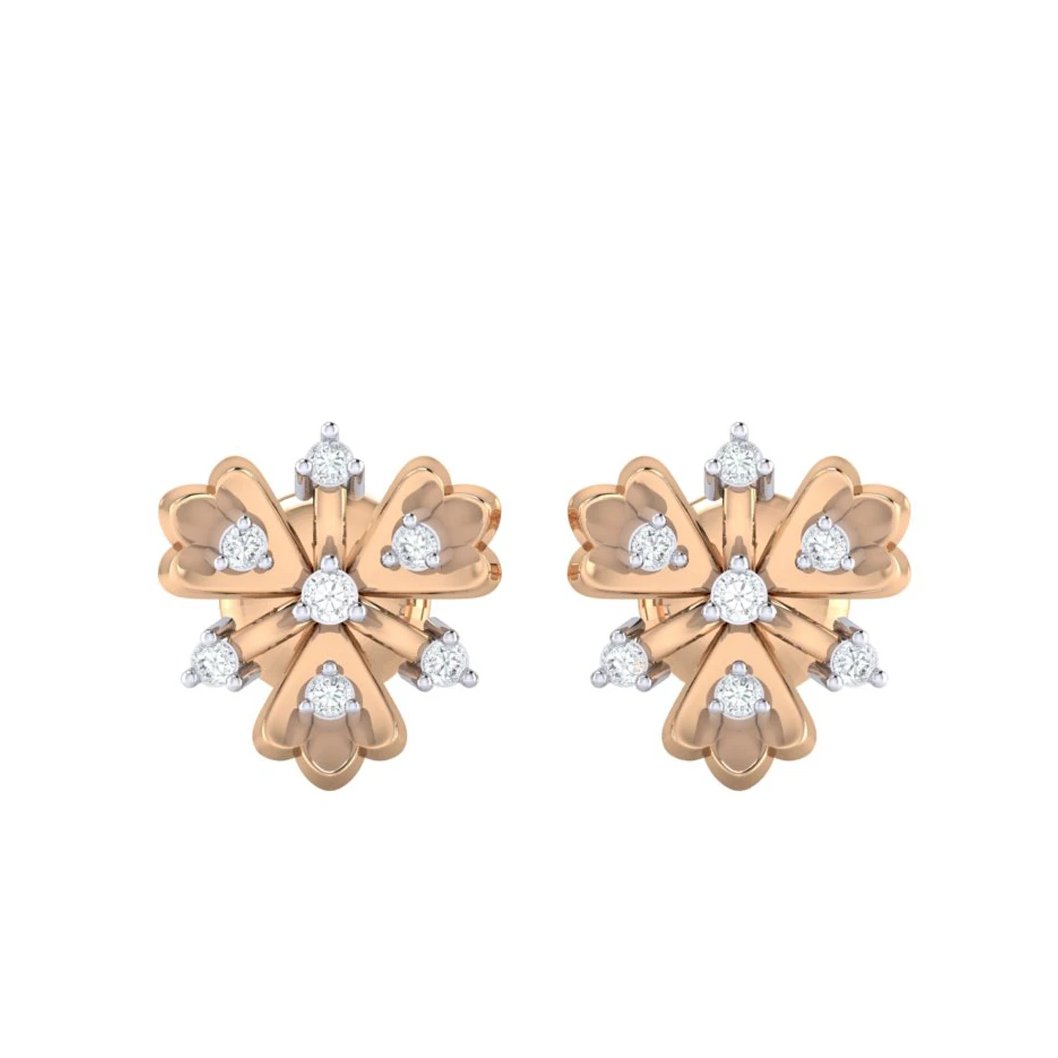18Kt rose gold real diamond earring 26(2) by diamtrendz