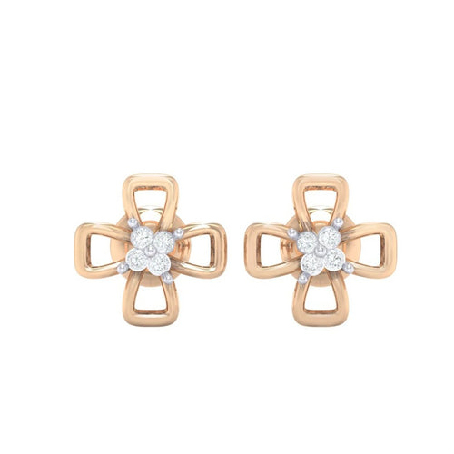 18Kt rose gold real diamond earring 27(2) by diamtrendz