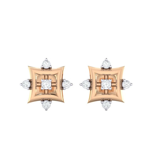 18Kt rose gold real diamond earring 29(2) by diamtrendz