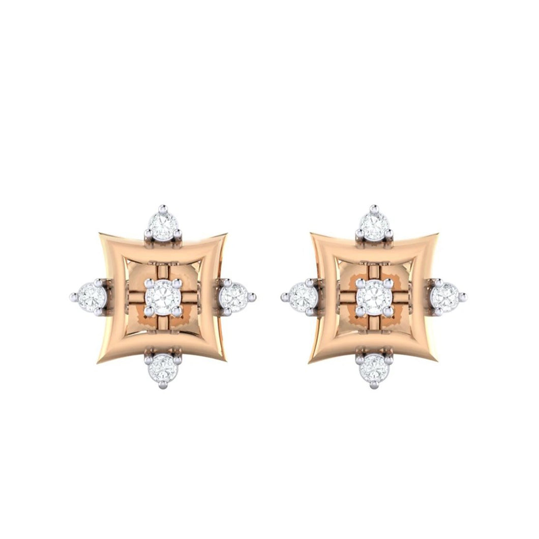 18Kt rose gold real diamond earring 29(2) by diamtrendz