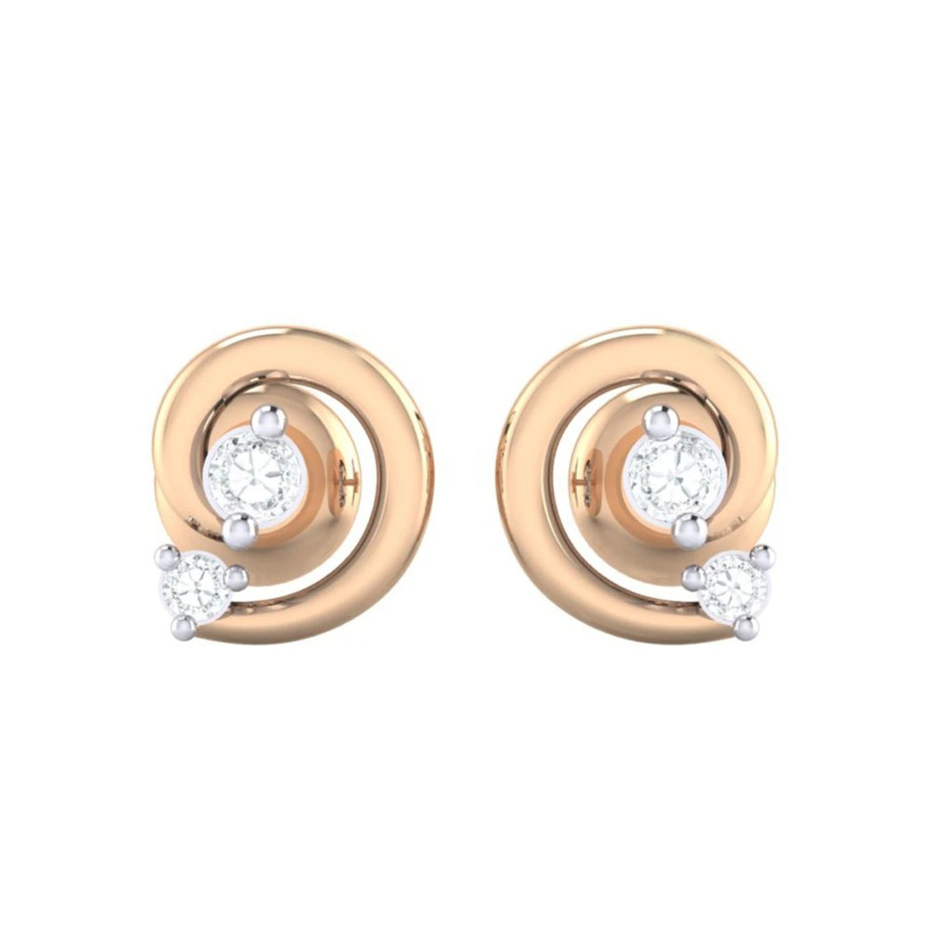 18Kt rose gold real diamond earring 30(2) by diamtrendz