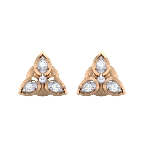18Kt rose gold real diamond earring 31(2) by diamtrendz