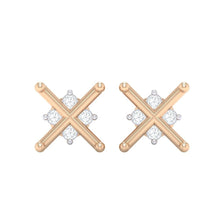 Load image into Gallery viewer, 18Kt rose gold real diamond earring 32(2) by diamtrendz
