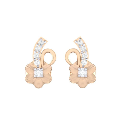 18Kt rose gold real diamond earring 33(2) by diamtrendz