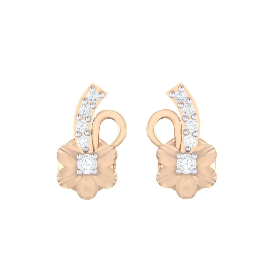 18Kt rose gold real diamond earring 33(2) by diamtrendz