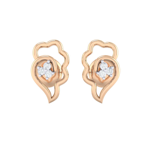 18Kt rose gold real diamond earring 34(2) by diamtrendz