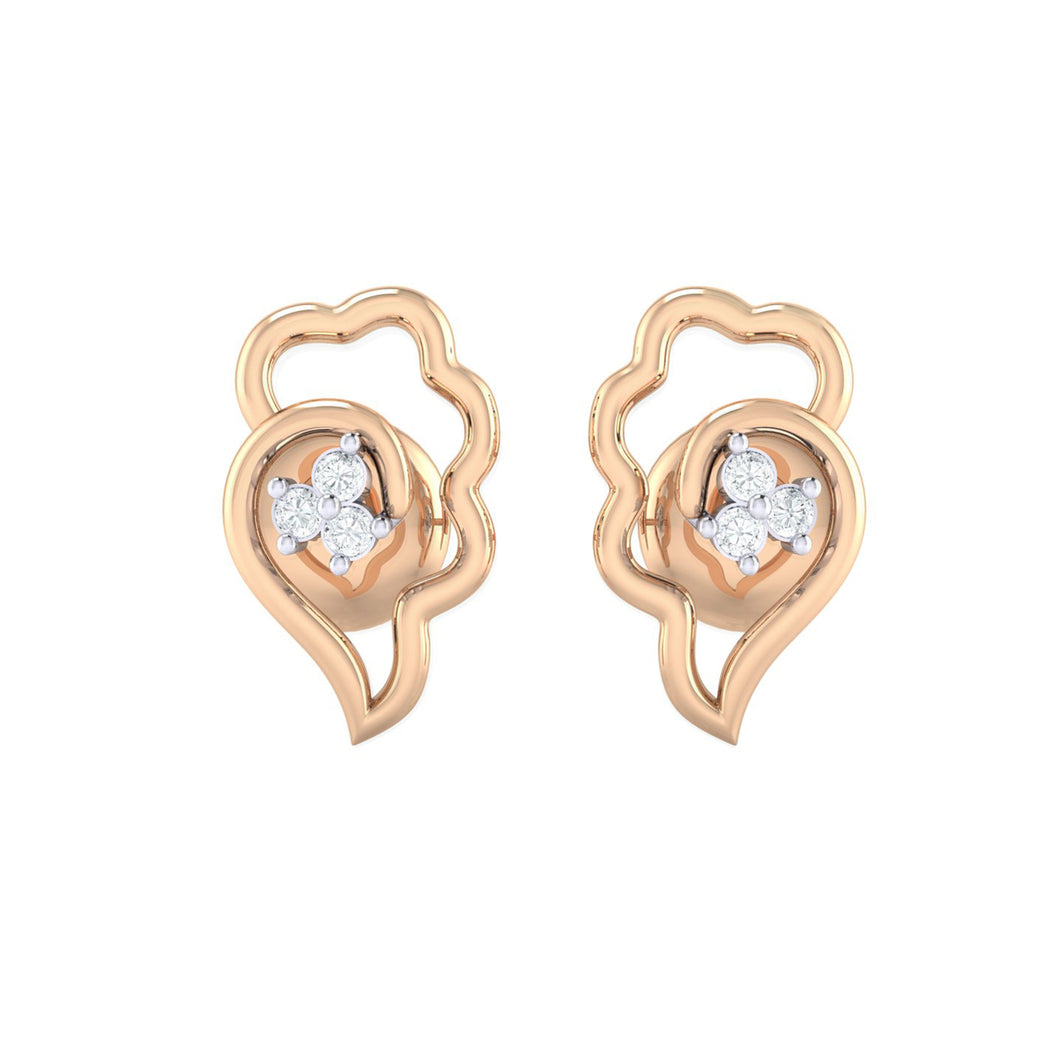 18Kt rose gold real diamond earring 34(2) by diamtrendz