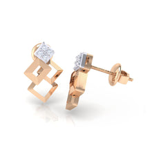 Load image into Gallery viewer, 18Kt rose gold real diamond earring 35(3) by diamtrendz
