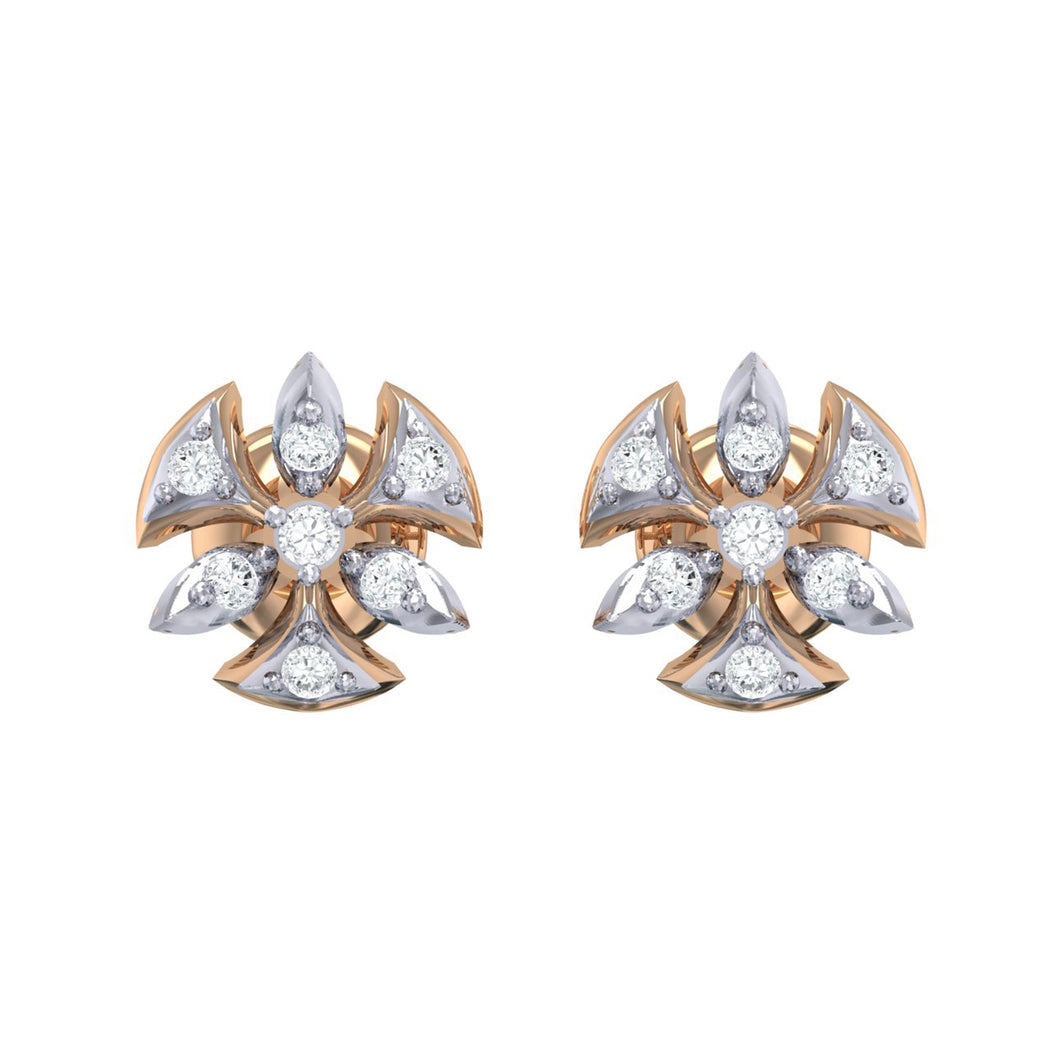 18Kt rose gold real diamond earring 36(2) by diamtrendz