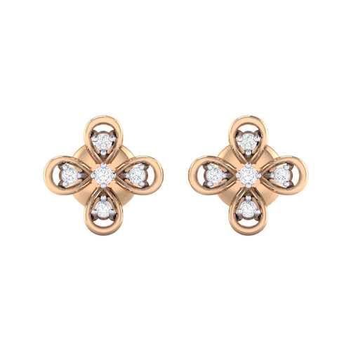 18Kt rose gold real diamond earring 37(2) by diamtrendz