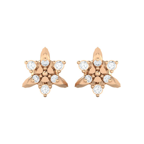 18Kt rose gold real diamond earring 38(2) by diamtrendz