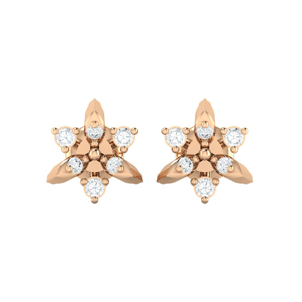 18Kt rose gold real diamond earring 38(2) by diamtrendz
